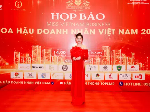 Người đẹp có nụ cười đẹp Nguyễn Thị Tình nổi bật trong họp báo Hoa hậu Doanh nhân Việt Nam 2023