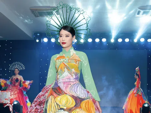 Người mẫu Phi Nhã khoe trọn vóc dáng chuẩn trong tà áo dài của NTK Tony Phạm