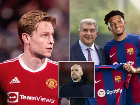 Barca đồng ý đổi Jadon Sancho, thương vụ De Jong đến MU vẫn thất bại vì HLV Erik Ten Hag bị sa thải?