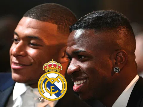 Tham dự lễ trao giải Quả bóng Vàng 2023, Vinicius lại chơi chiêu rước Mbappe về Real