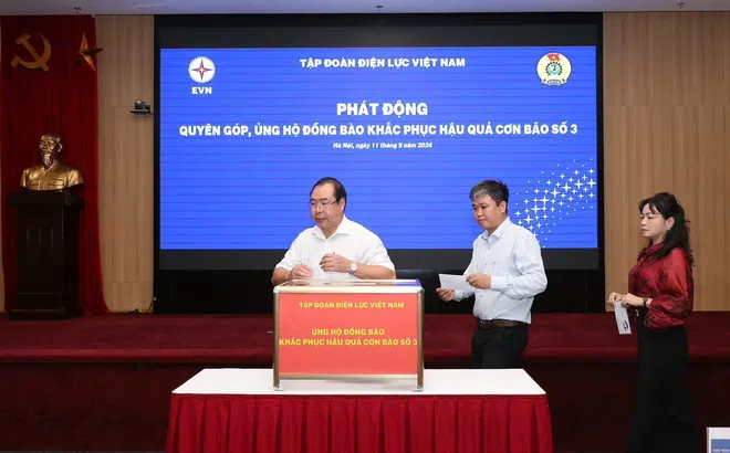 Công đoàn Điện lực và Tập đoàn Điện lực Việt Nam chung tay ủng hộ đồng bào khắc phục hậu quả cơn bão số Yagi