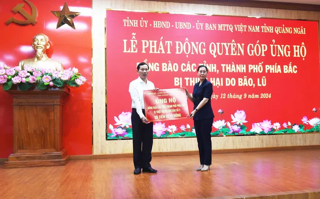 Quảng Ngãi: Phát động quyên góp ủng hộ đồng bào các tỉnh, thành phố phía Bắc bị thiệt hại do bão, lũ