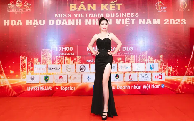 Người đẹp trí tuệ Nguyễn Ngọc Trang diện dạ hội đen nổi bật tại bán kết Hoa hậu Doanh nhân Việt Nam 2023