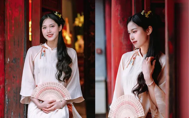 Hoa khôi bóng chuyền Việt Nam đẹp mê hồn trong tà áo dài, "Cô Tấm thời hiện đại" là đây chứ đâu
