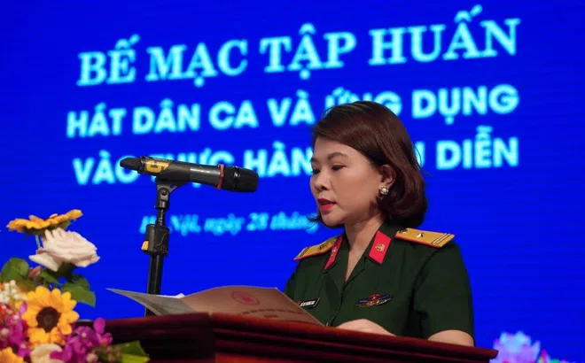 Khoa thanh nhạc Trường đại học VHNTQĐ: Tập huấn hát dân ca và ứng dụng vào thực hành biểu diễn