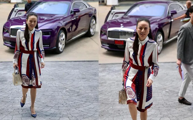 Madam Pang cầm lái siêu xe sang Rolls-Royce Spectre cực chất đi dự sự kiện