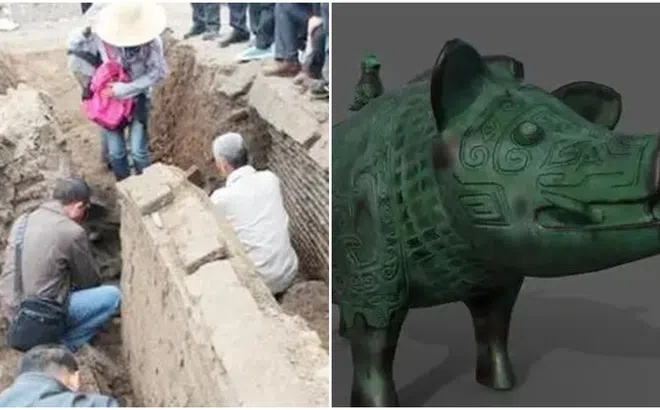 2 cha con đào móng nhà bất ngờ phát hiện 1 'con lợn', là phiên bản ‘giới hạn’ trên thế giới