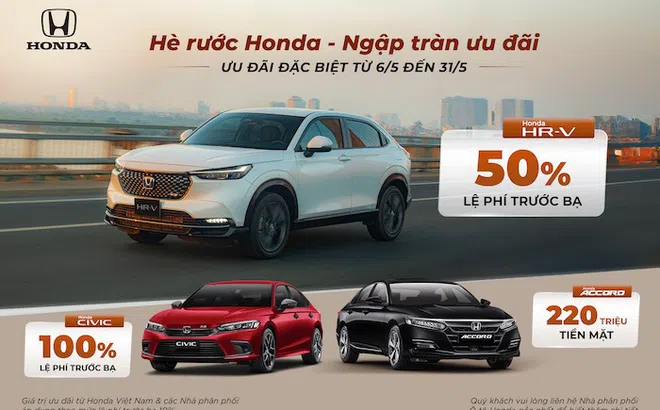 Honda tung chương trình khuyến mại 'cực khủng' cho các dòng ô tô trong tháng 5/2024